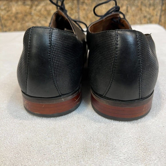 Florsheim Mens Oxford Dress Shoes Black Leather FlexSole Embossed Lace Up 11.5D main image 8
